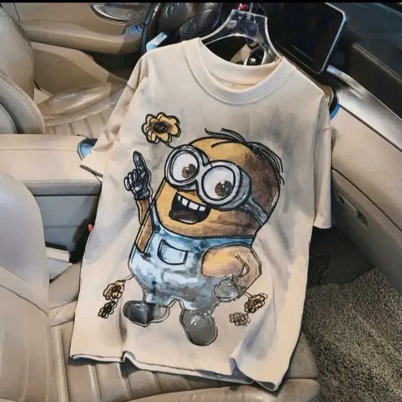 ÁO THUN NAM NỮ - IN HÌNH MINION VÃI COTTON, FROM RỘNG 40kg - 70kg