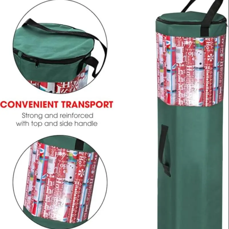 Christmas Wrapping Paper Gift Sticker Storage Bag, 1 Count Wrapping Paper Storage Bag with Handle, Storage Bag for Home Dormitory Office Outdoor Camping 8