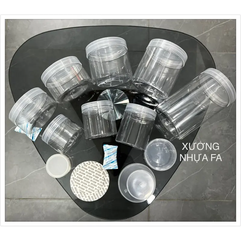 ( seal Lót ) HỘP PET NẮP NHÔM BẠC / VÀNG / HỒNG - HỦ NHỰA TRONG SUỐT 1kí / nửa kí  500g đựng thực phẩm 4
