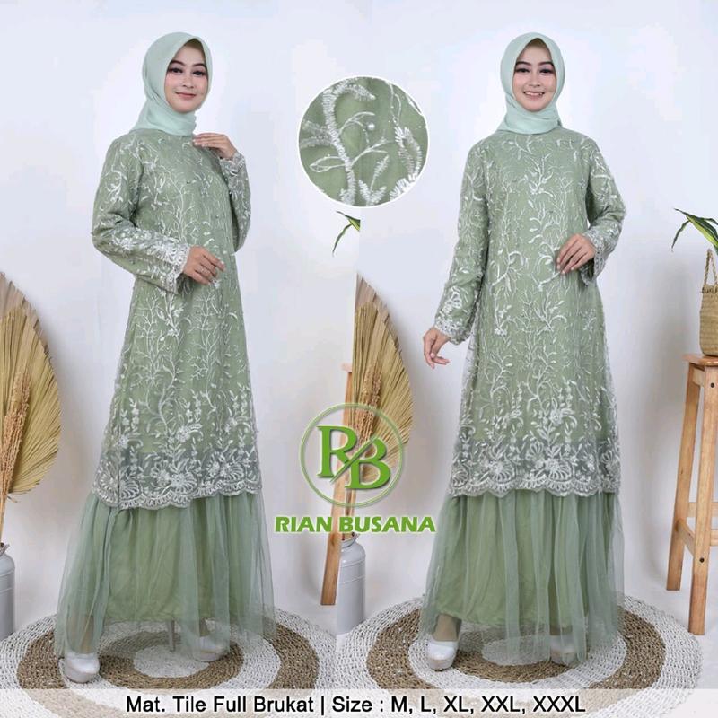 Dress Kombinasi Tile bawah || Gamis tutu 1