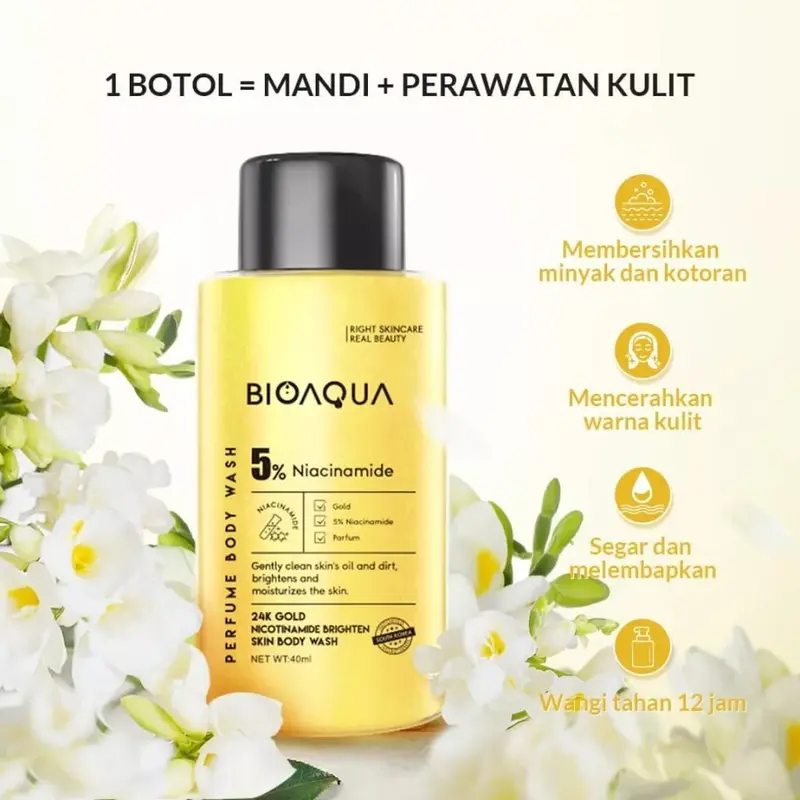 BPOM BIOAQUA Sabun Mandi Cair Sabun 40ml Travel Size Body Wash Shower 1