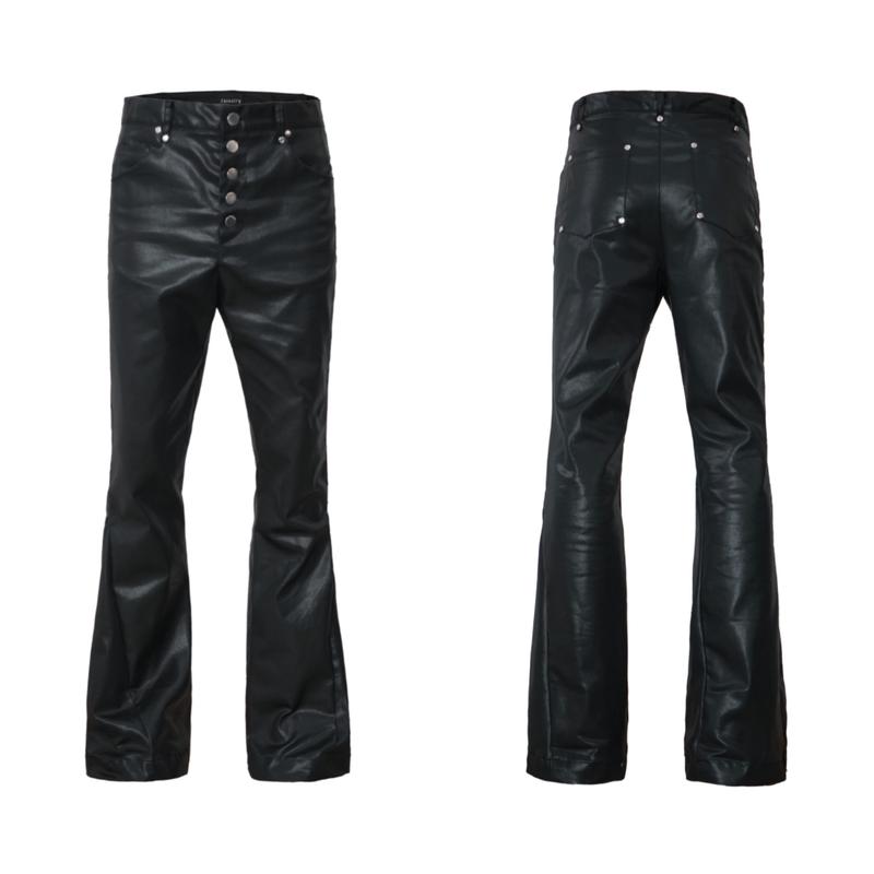 CHIVALRY Leather Wax Flare Pants