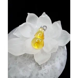 Liontin Silver Batu Amber Damar Madu Hulu Full Natural HQ 27mm C1268