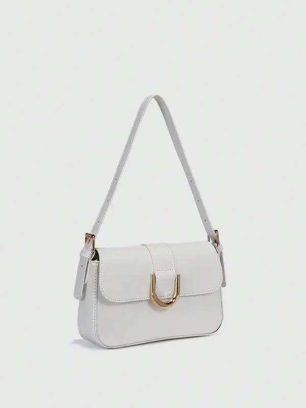 Women's Solid Color Shoulder Bag, Fashionable PU Leather Crossbody Bag for Daily Used, Casual Trendy Versatile High-quality Daily Commuting Bag 7