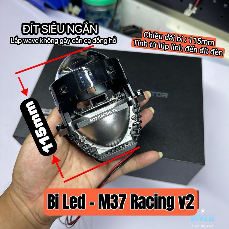 Đèn Bi Led M37Racing - thiết kế siêu ngắn + lắp Wave không gây cấn cạ đồng hồ zin Phụ Tùng