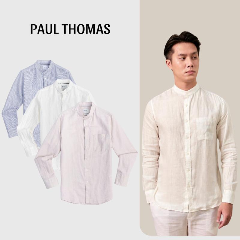  SƠ MI ĐŨI DÀI TAY KIỂU HÀN QUỐC CỔ TÀU TRẺ TRUNG CHẤT ĐŨI MỀM MÁT - PAUL THOMAS Nam Áo Menswear Shirt 