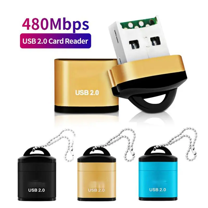 Đầu Đọc Thẻ TF Mini, Dây Chuyền Đeo Thắt Lưng Vỏ Nhôm, USB 2.0, Thẻ T-Flash, Bộ Nhớ Máy Tính, Di Động, S5A0 0