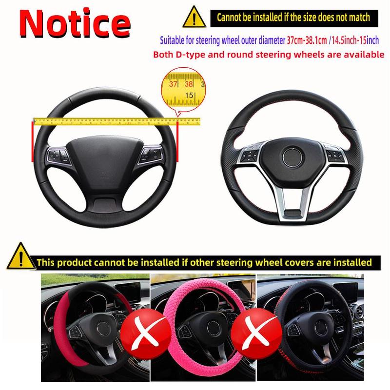 Product Introduction of Anti Slip Auto Decoration PU Leather Steering Covers 37-38cm Diameter Car Wheel Steering M1N2 55