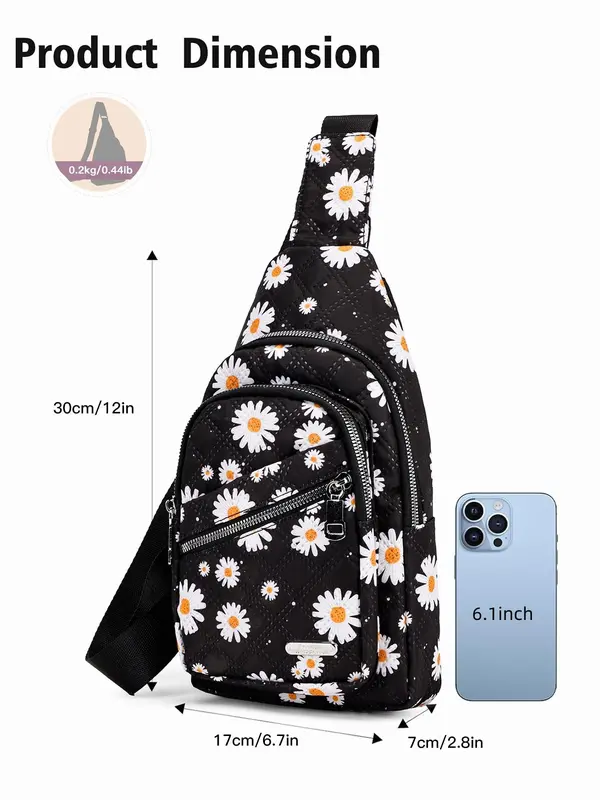 Women's Solid Color Quilted Fanny Pack, Fashionable Zipper Chest Bag for Daily Used, Casual Trendy Versatile High-quality Belt Bum Crossbody Bag, Sling Bag 7