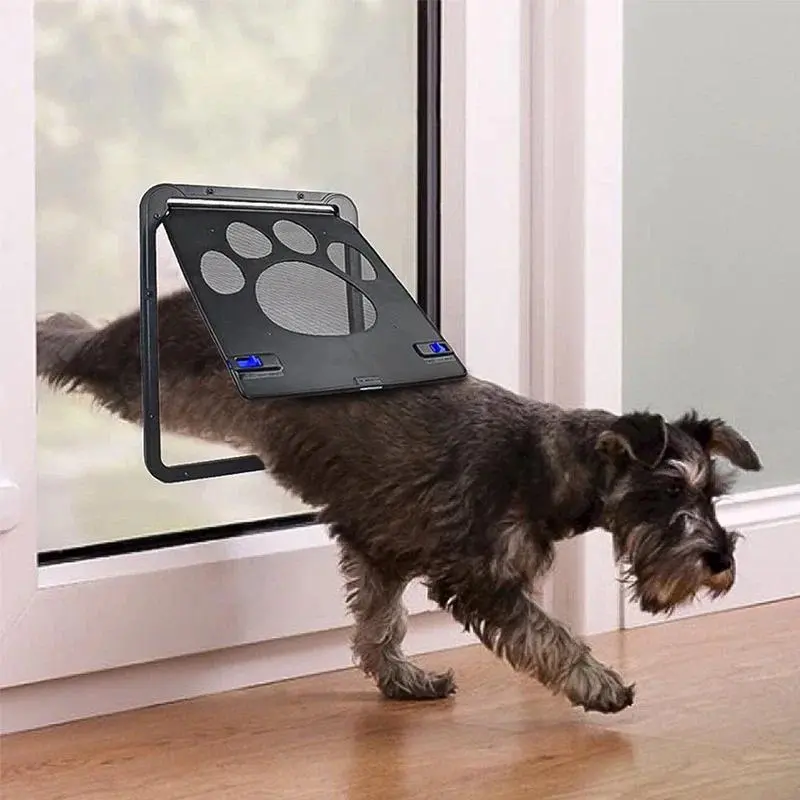 Easy Install Pet Door Safe Lockable Magnetic Screen Outdoor Dogs Cats Fashion Window Gate House Dog Cat Flap Door Pet Cat Door