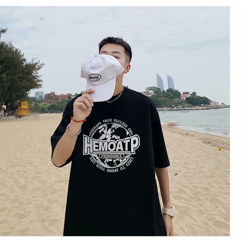 Áo Thun In Hình, Chất Lượng Cao, ngắn Tay Nam, Thương Hiệu Thời Trang Mùa Hè 2024, Hợp Xu hướng, Phong Cách Harajuku Đơn Giản, Tay Lửng Dáng Rộng Vừa Vặn, Tay Lửng 3