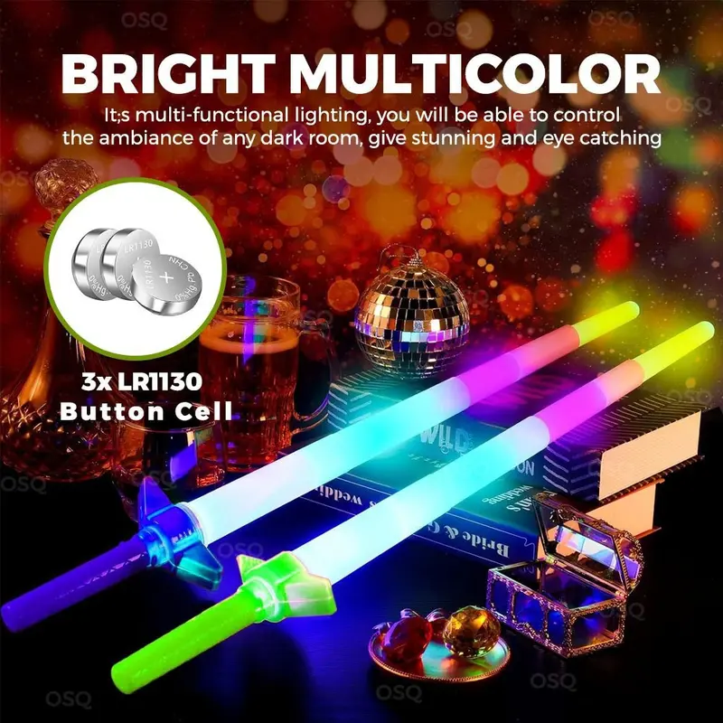 LED Glow Stick Four Section Glow Stick Telescopic Glitter Stick ...