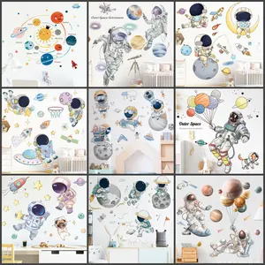 Juragan Wall Sticker Astronot Luar Angkasa Transportasi Anak Bintang Planet Bulan Stiker Dinding Wallsticker Hiasan
