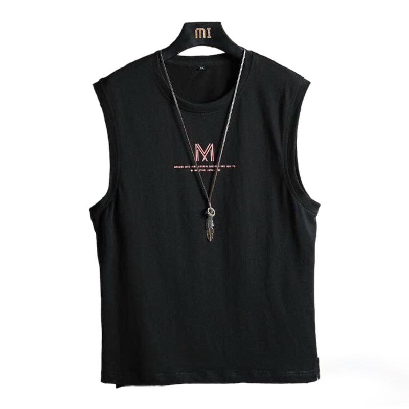 Áo thun ba lỗ nam tanktop in hình chữ M - thun cotton thoáng mát Menswear Menswear Menswear Menswear có thể giặt máy đơn giản 0