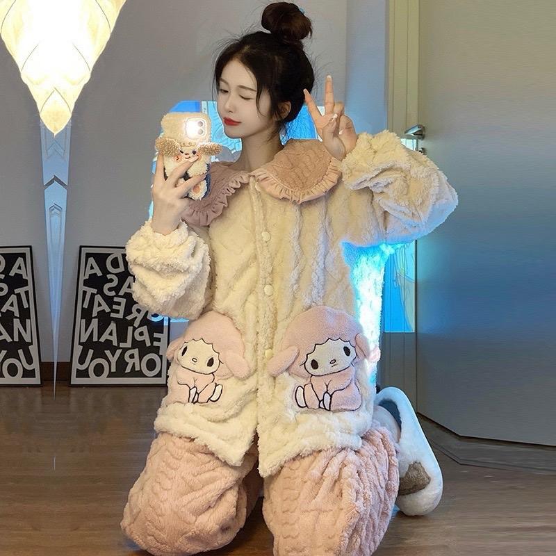 QC Bộ lông bèo hồng túi cừu An nhiên shop -nhẹ mềm ấm lông giữ nhiệt qchau cho nữ - Women Nhung Voi