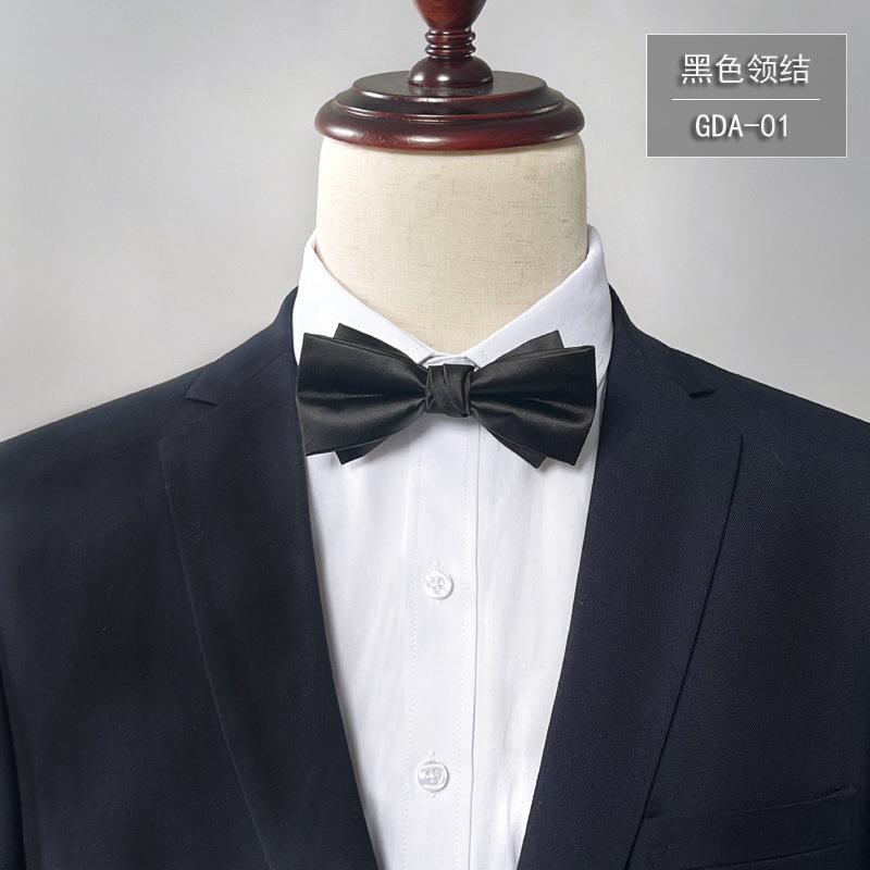 Product Introduction of New Bow Tie Men's Solid Color Bridegroom High Density 1200 Needle Silk Bow Tie Flower Business Formal Wear 2