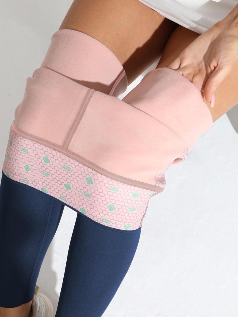 Product Introduction of Women's Solid High Waist Thermal Lined Sports Leggings, Casual Comfy Breathable Skinny Pants for Yoga Gym Workout Running, Ladies Curvy Sportswear for Fall & Winter 10