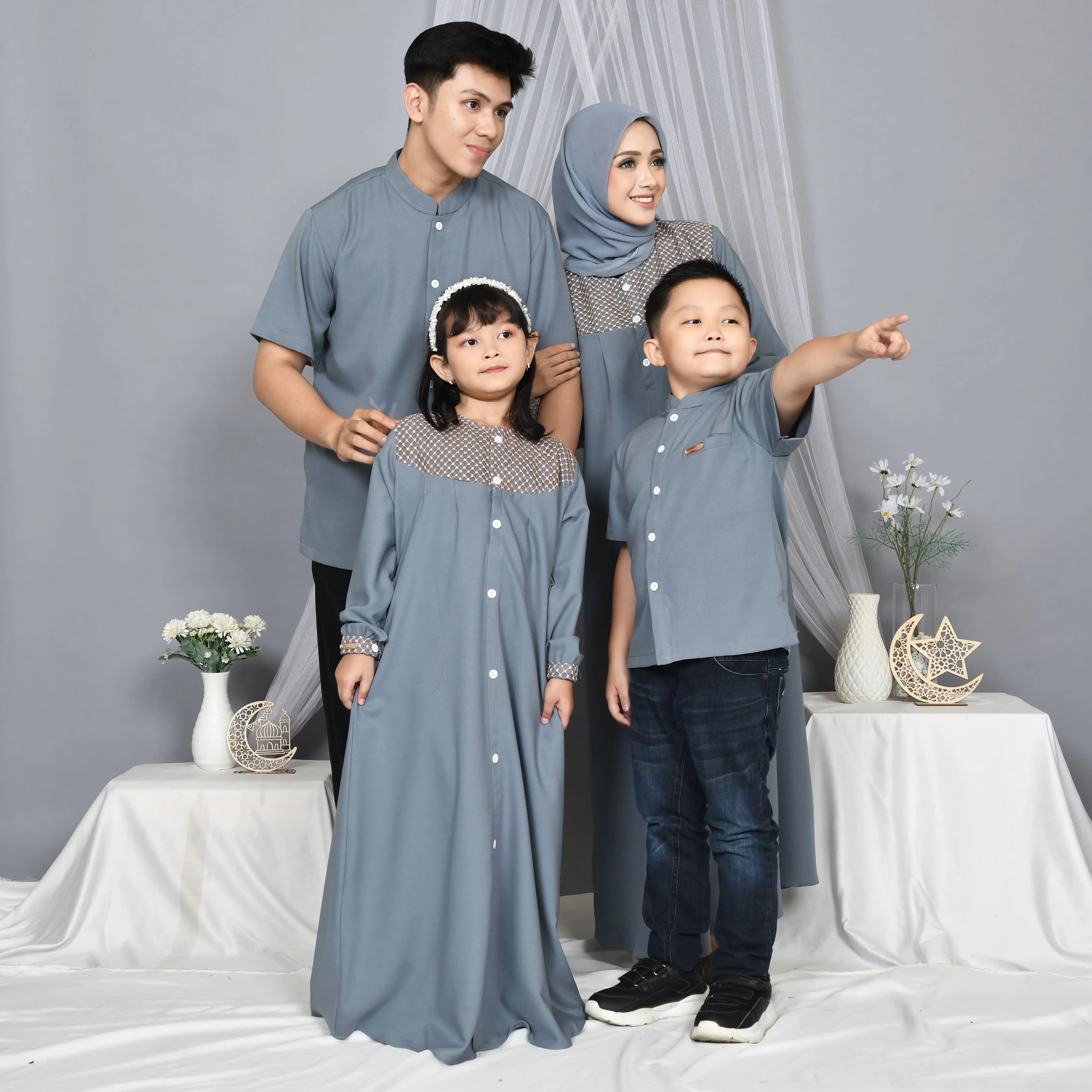 Salsa sarimbit couple keluarga baju dress keluarga mom dress set couple family set sarimbit gamis lebaran keluarga kemeja pasangan keluarga Muslim Wanita