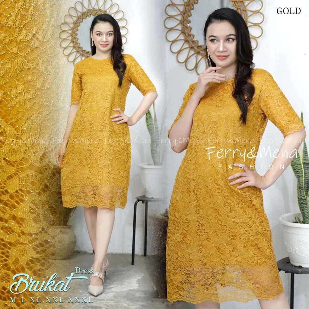 DRES WARA GOLD / GAUN DRESS PESTA MEWAH ELEGAN / MIDI DRESS/DRESS KONDANGAN WANITA ELEGAN MODERN / DRESS WANITA/DRES KONDANGAN REMAJA KEKINIAN 2022/GAUN PESTA IMPORT MEWAH/DRESS GEREJA MODEL TERBARU 2022/DRESS BROKAT/BAJU GEREJA/BY PONDOK KEBAYA
