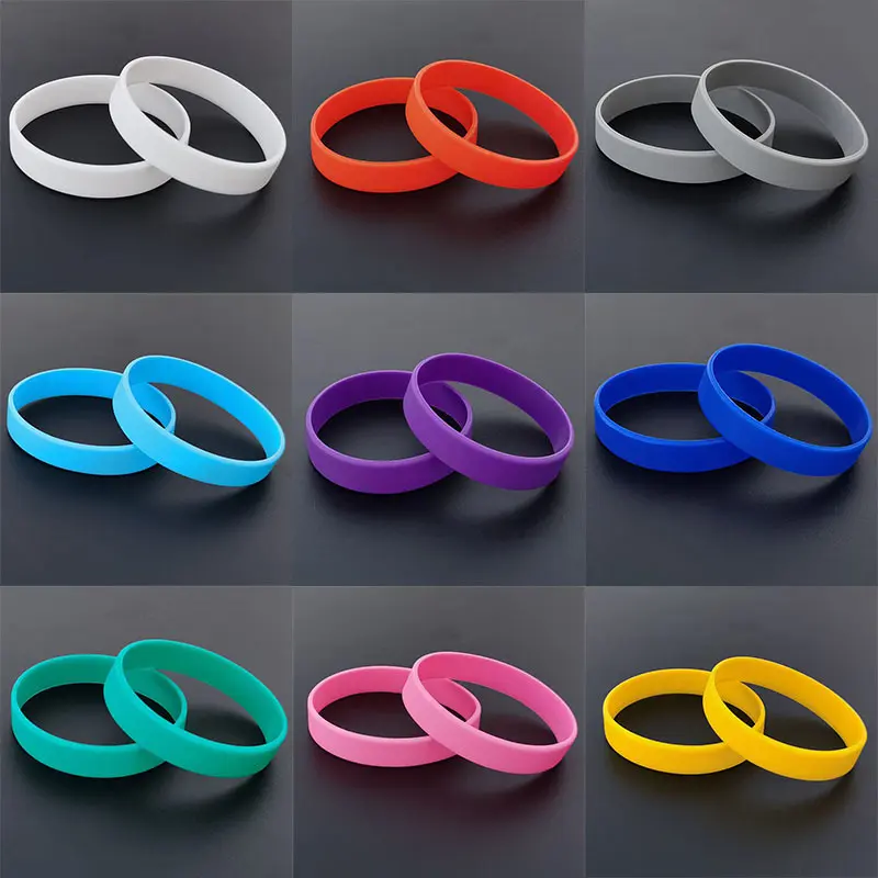 Silicone Bracelet Solid Color Smooth Surface Adult Children No Words Team Building Activity Basketball Sports Wristband Black