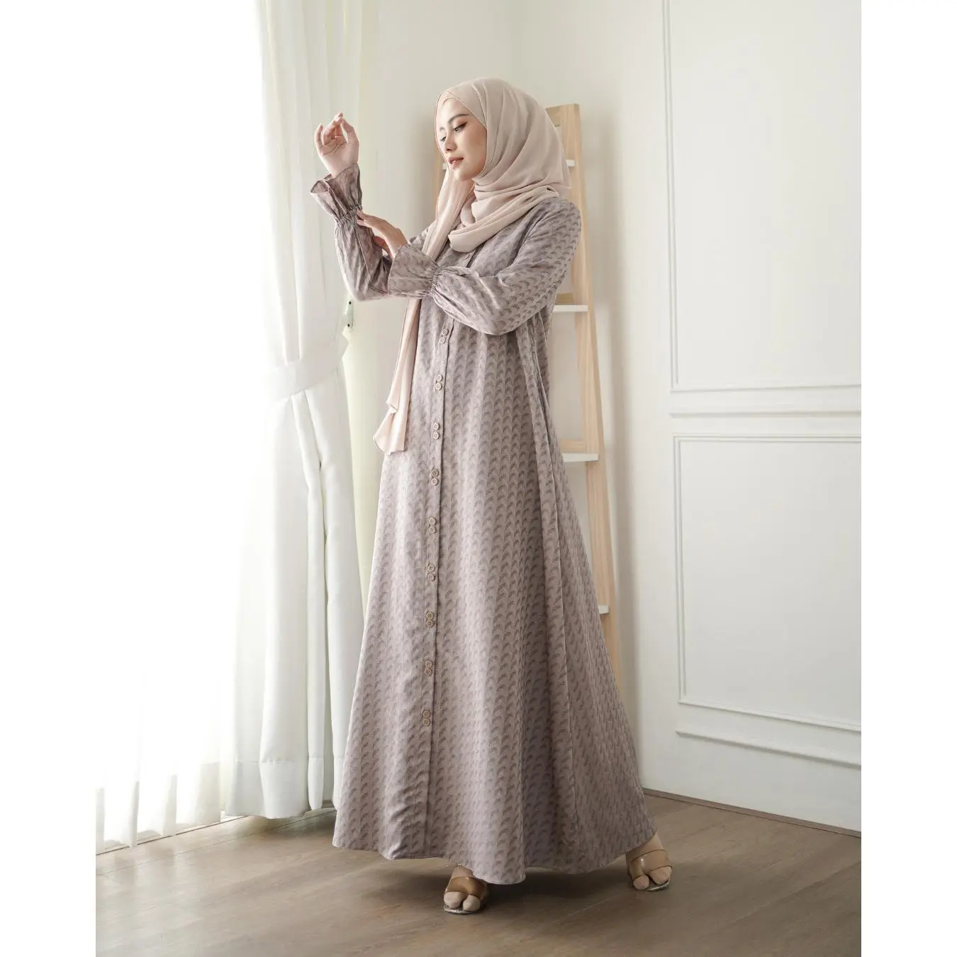 Evolvere-Hilya Dress Katun Rayon Motif Busui Friendly