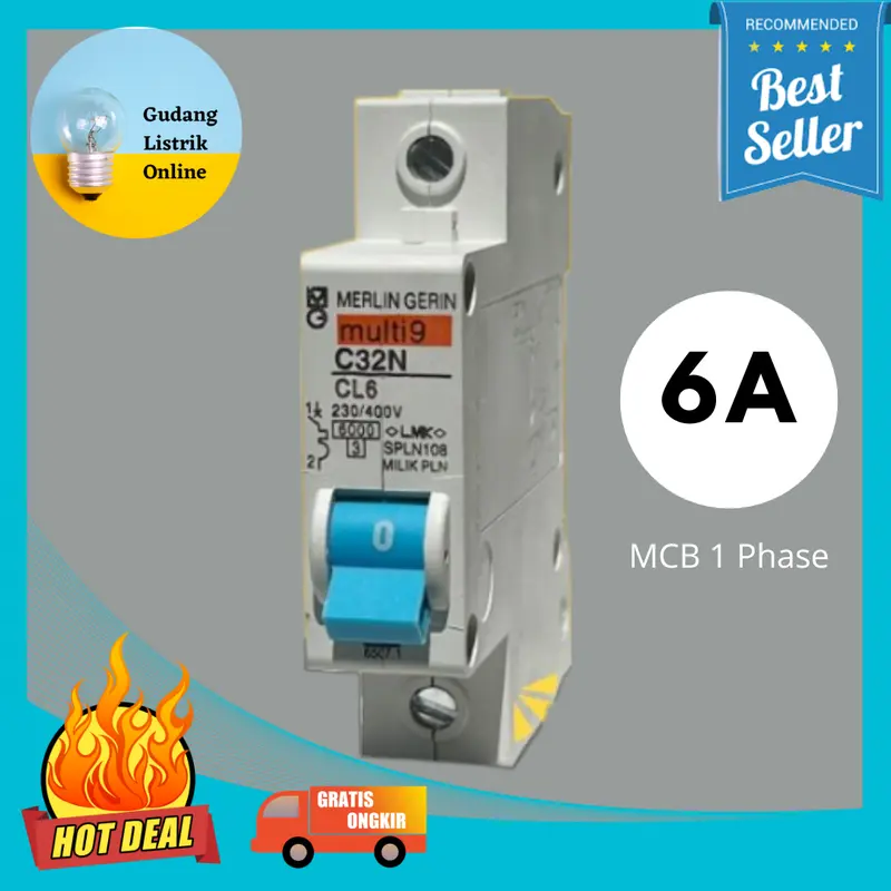MCB MERLIN GERIN BIRU 2A 4A 6A 10A 16A 20A 25A 32A 40A 50A 63A MULTI9 2 4 6 10 16 40 AMPERE Kotak 5