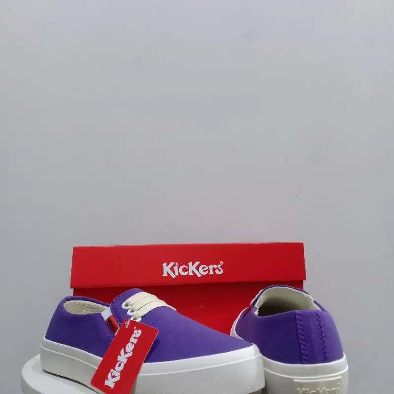 sepatu wanita slip on ungu KC kanvas non tali Karet Shoes 2