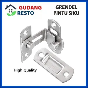 Grendel Siku Stainless Tebal Model Sudut 90 Derasi Pintu Geser Sliding Door Slot Kait Cantol Pengaman Kamar Mandi Lemari Rumah Garasi Kandang Kucing