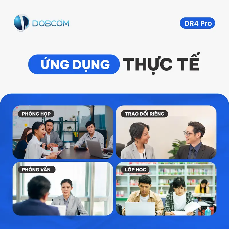 Thiết Bị Ghi Âm Thế Hệ Mới DR4 Pro DOSCOM D - Ghi Âm Liên Tục Thời Gian Dài, Chât Lượng Âm Thanh Sắc Nét máy  nhận diện giọng nói 6
