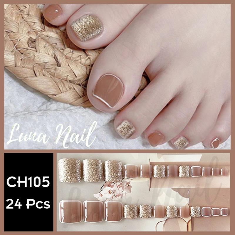 Móng chân Giả Thời Trang Kèm Keo Dán silicon CH105