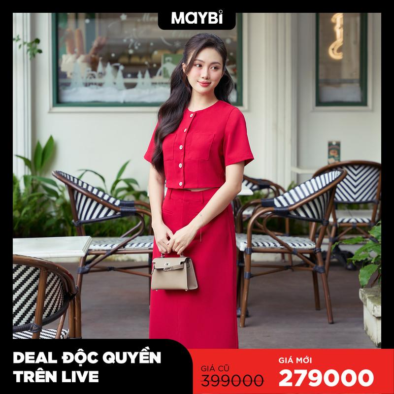 Chân váy midi A tuyết nhung Nữ Women Voi 0