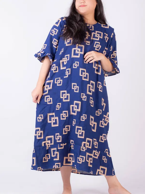 2 Pcs Daster Premium Rempel Panjang Jumbo Rayon Tebal Kancing Busui Bumil Motif Cantik Lengan 3/4 0