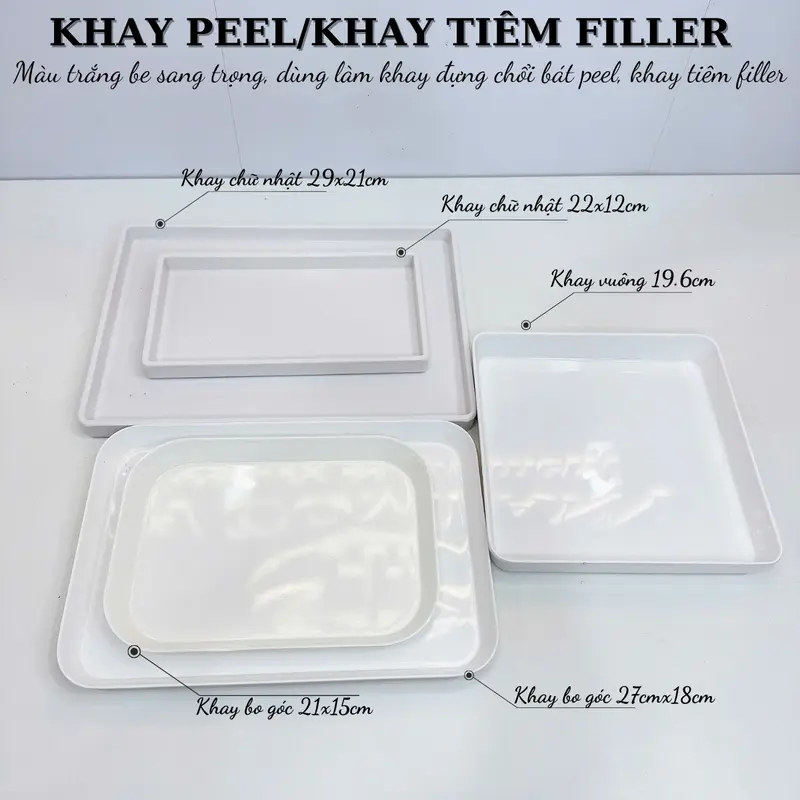 Khay peel da dùng làm khay spa, khay filler phong cách Hàn Quốc - chất liệu nhựa 8