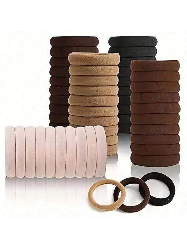 Solid Color Hair Tie, High Stretch Hair Tie, Casual Simple Hair Accessories for Women & Girls, Minimalist Headwear Suitable for Thick Hair 5
