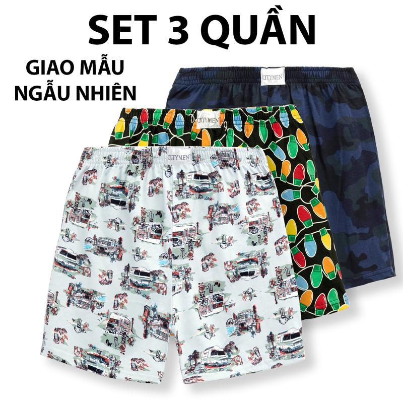 Combo 5,4,3 quần đùi thun cotton co giãn 4 chiều, quần short nam mặc ở nhà, mặc ngủ, quần đùi nam nhiều màu giao mẫu ngẫu nhiên Menswear Áo 3