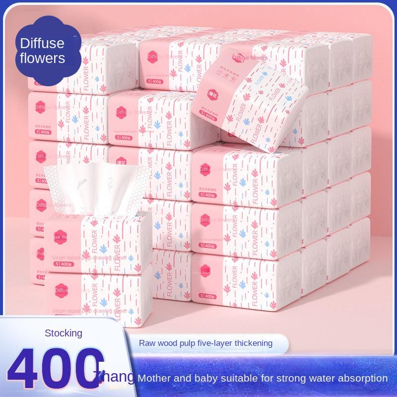 Xiaohongshu Manhua 400 Sheets Bulk Box Tissue Paper Napkins Household Economical Pack Facial Tissue Toilet Paper 0