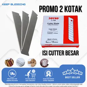 ( PROMO 2 KOTAK ) Isi Cutter Besar Joyko Bagus Super Tajam / Cutter Blade Terlaris Joyko L150 / Refill Cutter Pemotong / Isi Pisau Potong Cutter  / Biru Baru