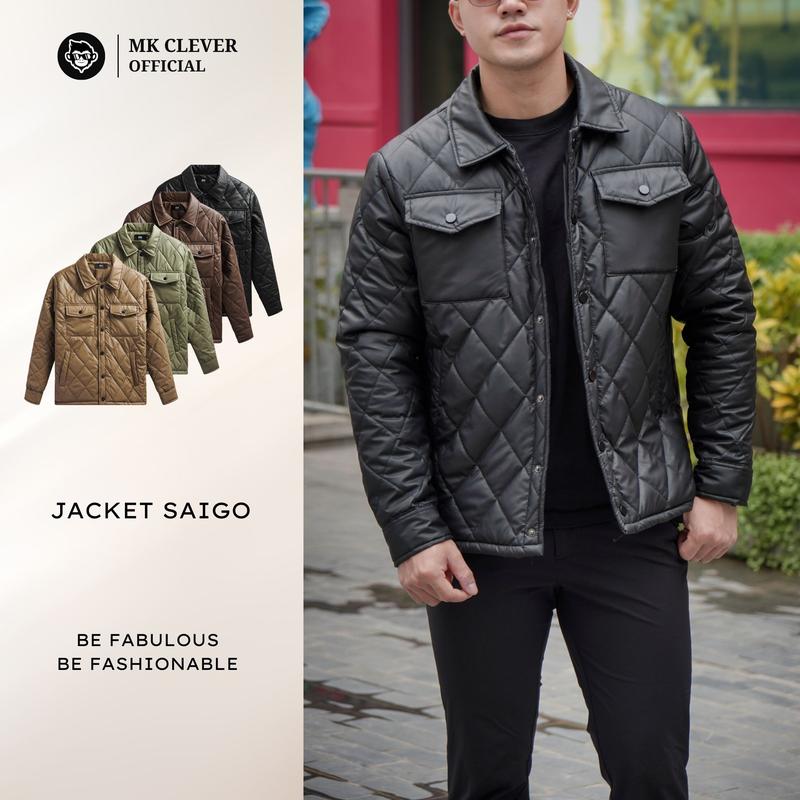 Áo Khoác Gió Saigo MK CLEVER, Ao gió cho nam, Áo Khoác Vải Gió , Áo Khoác 3 Lớp, Trần Bông Dày Dặn, Form Dáng Trẻ Trung Menswear Nam