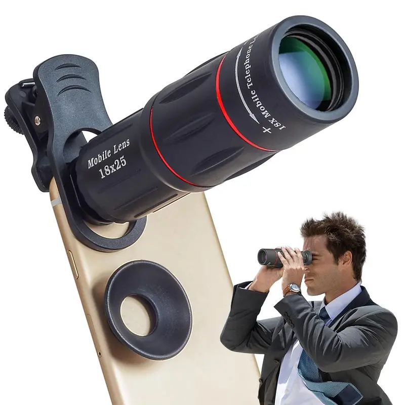18X Magnification Mobile Phone Telescope Lens, Mobile Phone Zoom Lens With Tripod & Phone Clip & Cloth & Storage Bag & Lens Cover, Phone Accessories For Long Distance Shooting 3