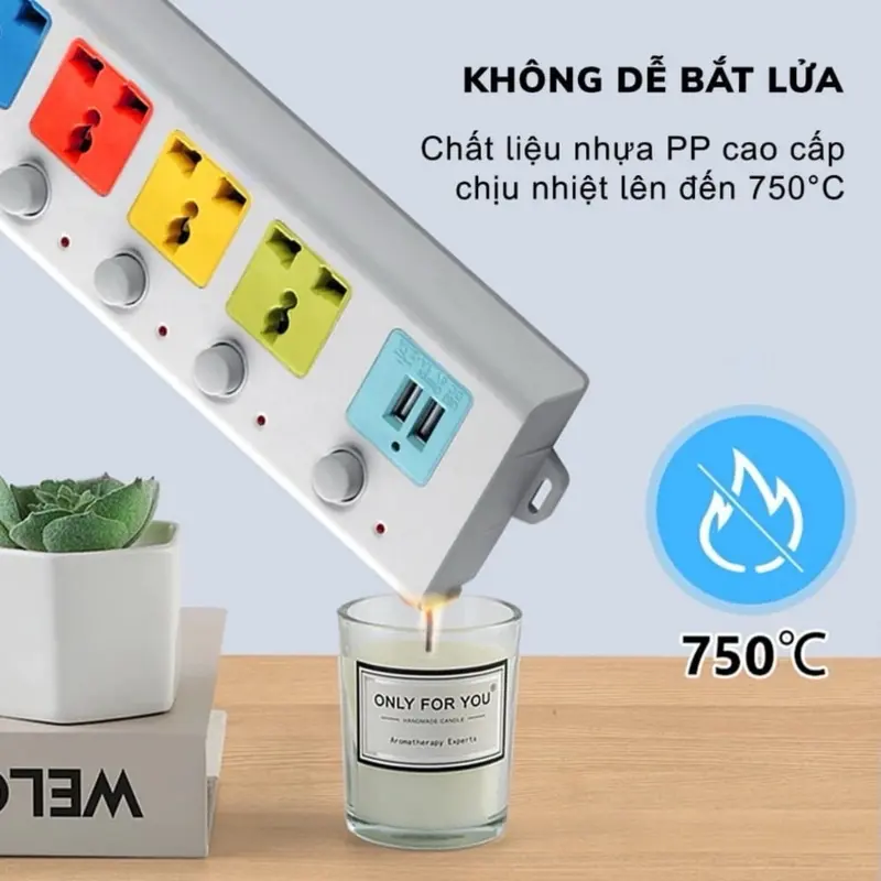 Ổ Cắm Điện USB Đa Năng Cao Cấp Chống Giật Dây Dài 2m Và 4m 2 Cổng Cắm USB Có Chốt An Toàn Tiện Dụng OD01 6