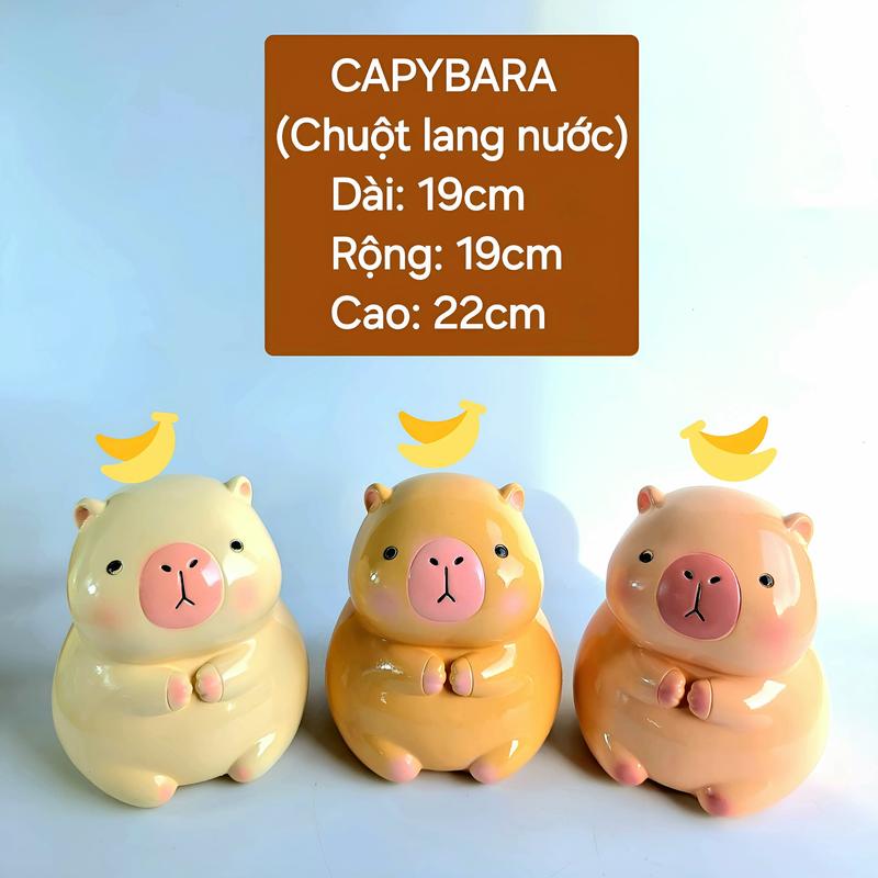 Heo đất Lỗ Tròn mẫu Capybara size To Ống Heo Đất Lợn Đất Thạch Cao Capibara Tiết Kiệm Đựng Tiền - Xưởng Thạch Cao Hà Nội