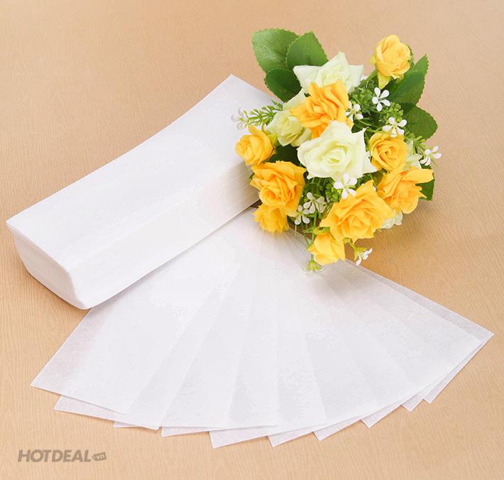 Combo 100 Tờ Giấy Nhám Wax Lông– Giấy wax với 100 tờ giấy hỗ trợ việc giật sáp tẩy lông dùng kèm sáp Kem Waxing Cạo Râu