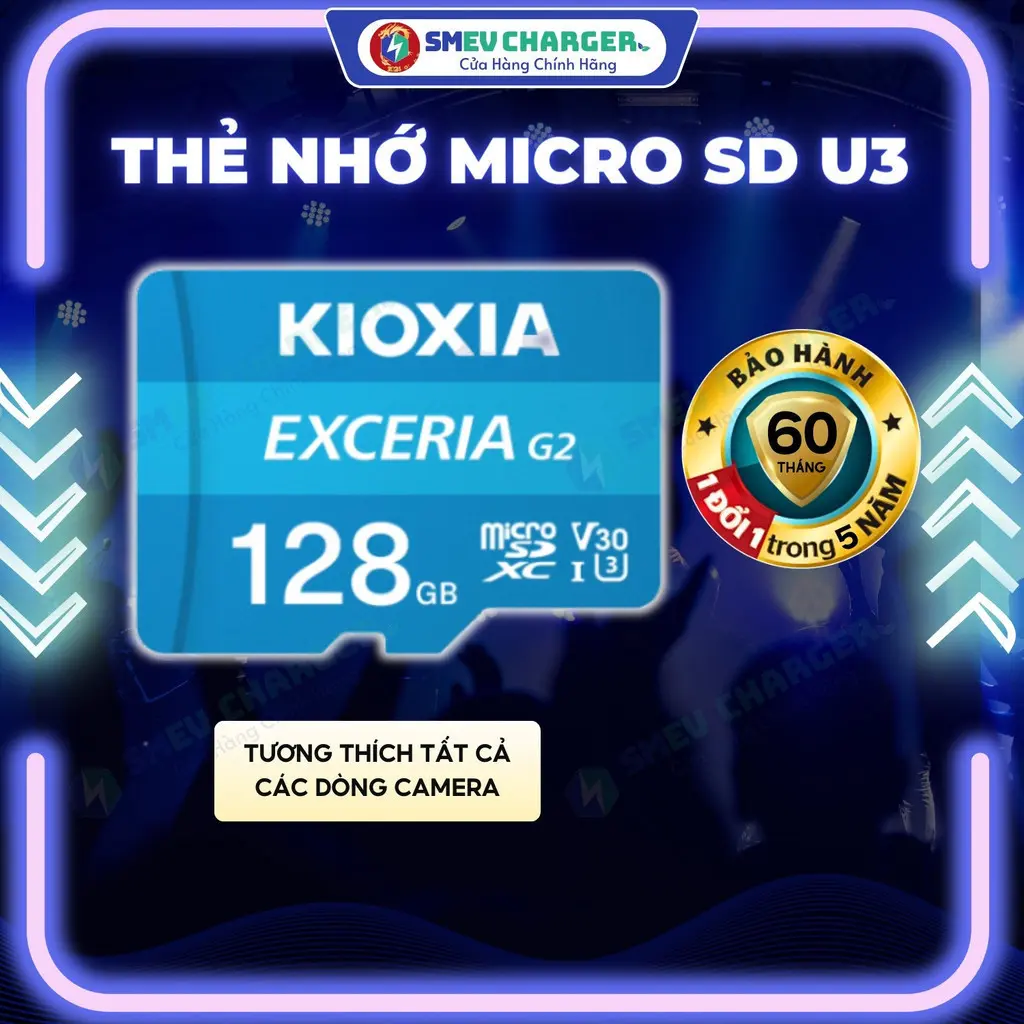 Thẻ nhớ MicroSD 128GB KIOXIA EXCERIA G2 UHS-I C10 A1 U3 V30 4K ( không Adapter) - SMEV - Hàng chính hãng