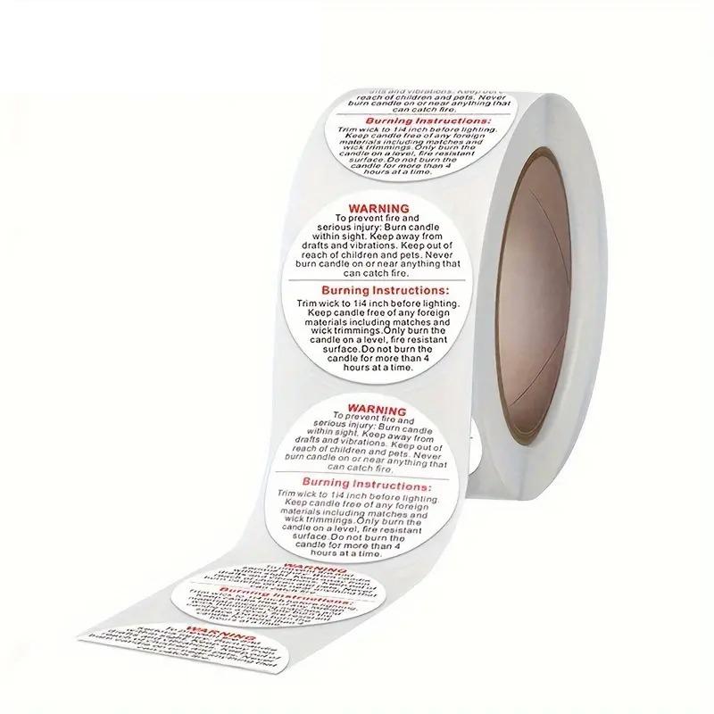 Product Introduction of 500PCS 1.5 Inch Happiness Stickers Black and White Warning Labels Circular Warning Stickers Adhesive Labels Home Decor 22