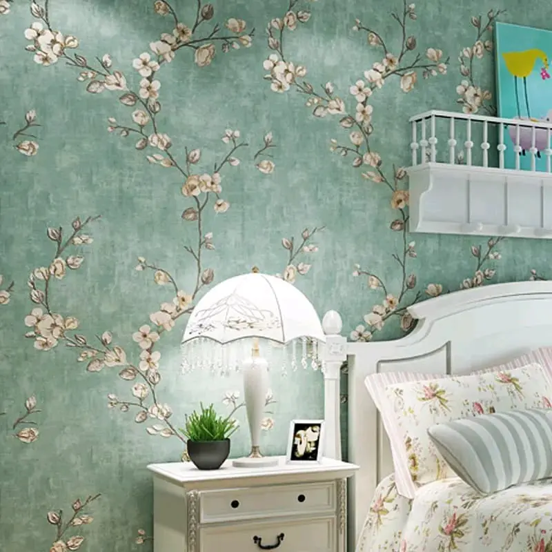 Wallpaper Dinding 3D Stiker Dinding Aesthetic Wallpaper Stiker Dinding Ruangan, Wallpaper Dinding Motif Bunga 4