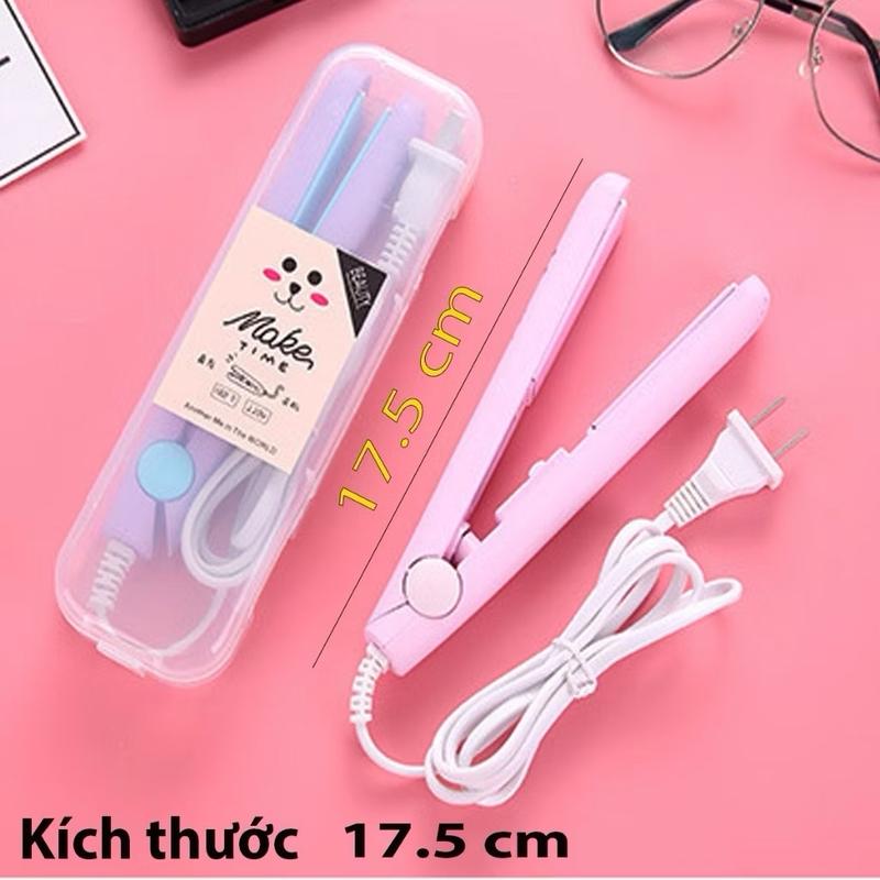 Máy Ép Tóc Mini Cầm Tay Nhỏ Gọn Tiện Lợi, Máy kẹp duỗi tóc mini hình thú có hộp nhựa đựng, ( Giao màu ngẫu nhiên ) Nữ Women