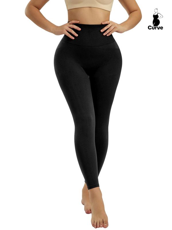 Plus Size High Waist Butt Lifting Shapewear Leggings, High Stretch Seamless Tummy Control Leggings, Women's Shapewear Bottoms For Summer Spring Fall 1