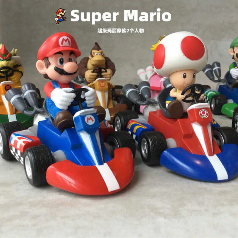 Xe Đua Kéo Lùi Xe Cẩu Động Cơ Bốn Bánh, Super Mario, 12cm, Đồ Chơi Mô Hình 7 Kiểu 7