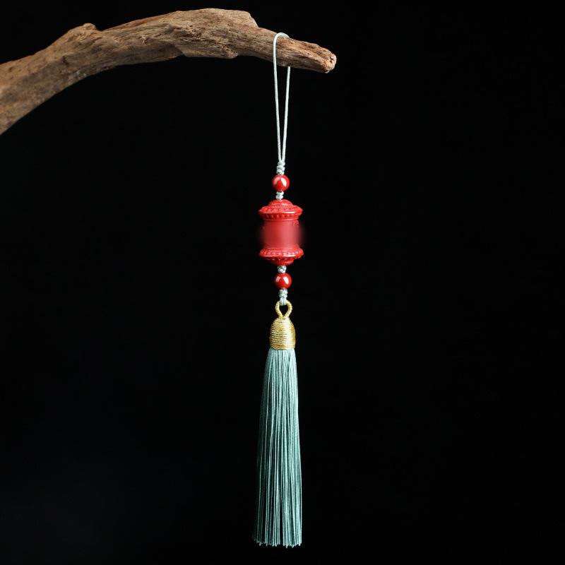 Product Introduction of Natural Cinnabar Six Words Mantra Pendant Birth Year Beads Phone Case Ornaments Car Hanging Keychain Decorative Gift 8