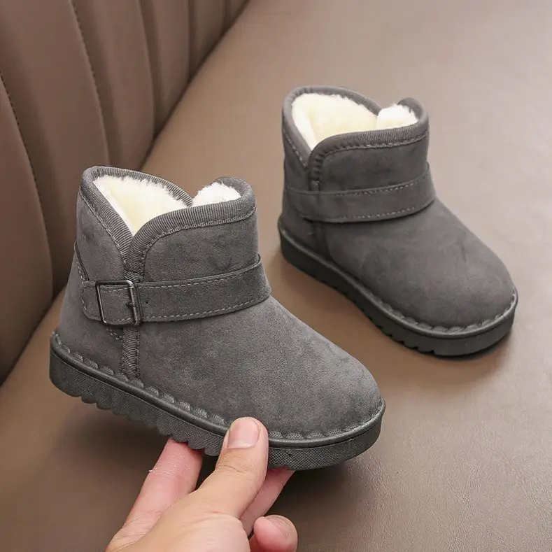 BUCKLE SUEDE KIDS WINTER THERMAL BOOTS SEPATU ANAK LAKI PEREMPUAN MUSIM DINGIN 1